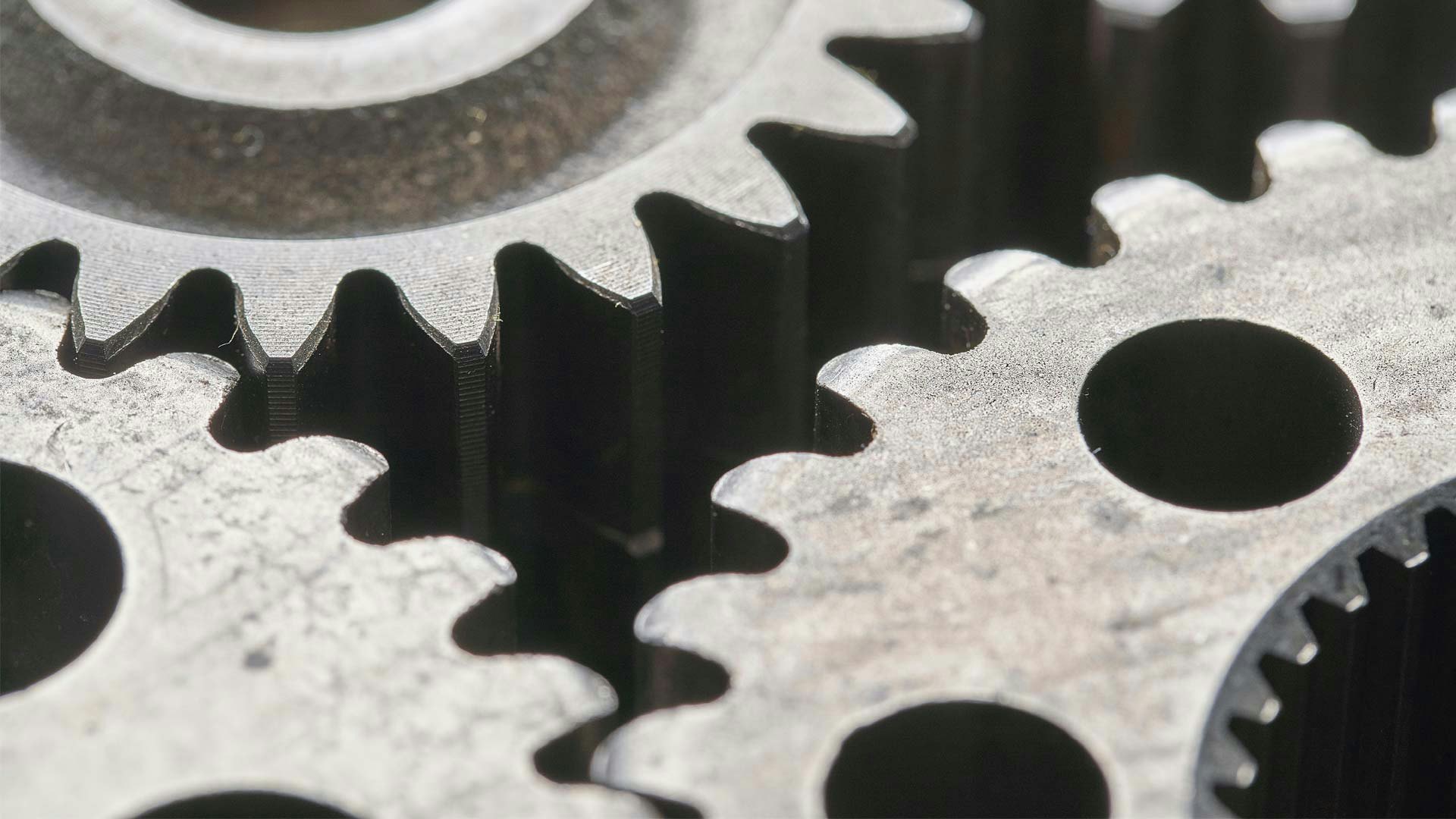 Close Up of Gears Interlocking